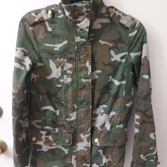 Love Tree Camouflage Jacket S Green/Brown Y2K Cabincore Fisherman Gorpcore Print - Picture 6 of 13